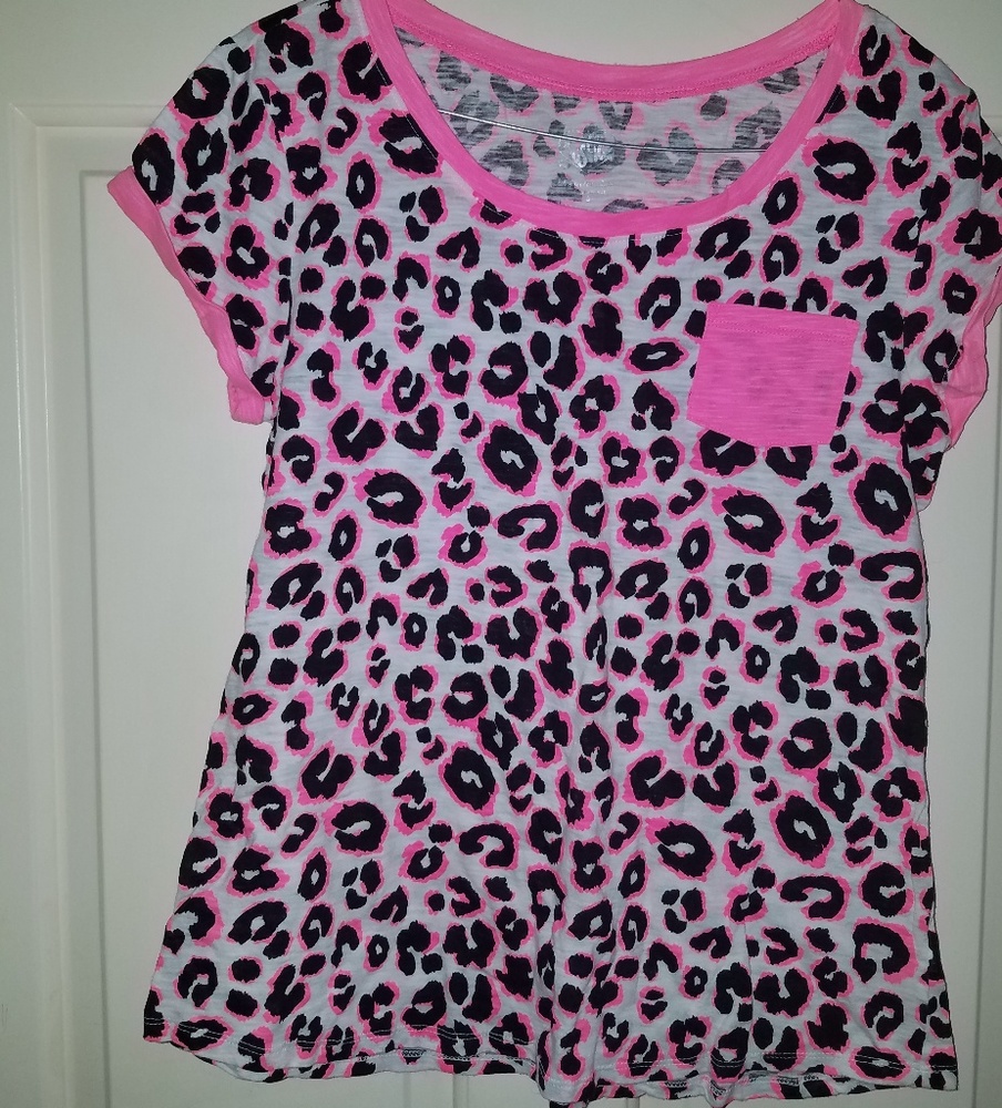 New justice girls size 18 pink cheetah top